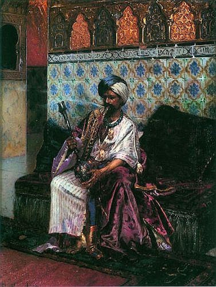 Le fumeur de narguilé by Rudolf Ernst