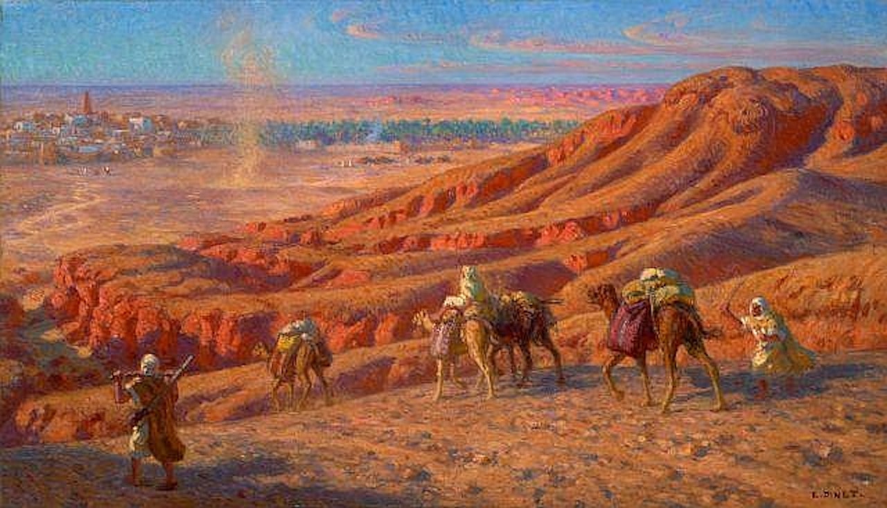 Caravane se dirigeant vers Ghardaïa by Etienne Alphonse Dinet