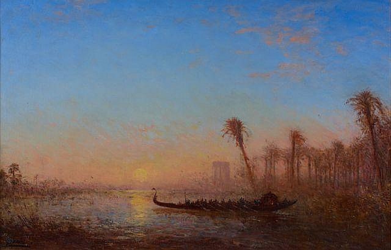 Coucher de soleil à Damanhour by Félix Ziem