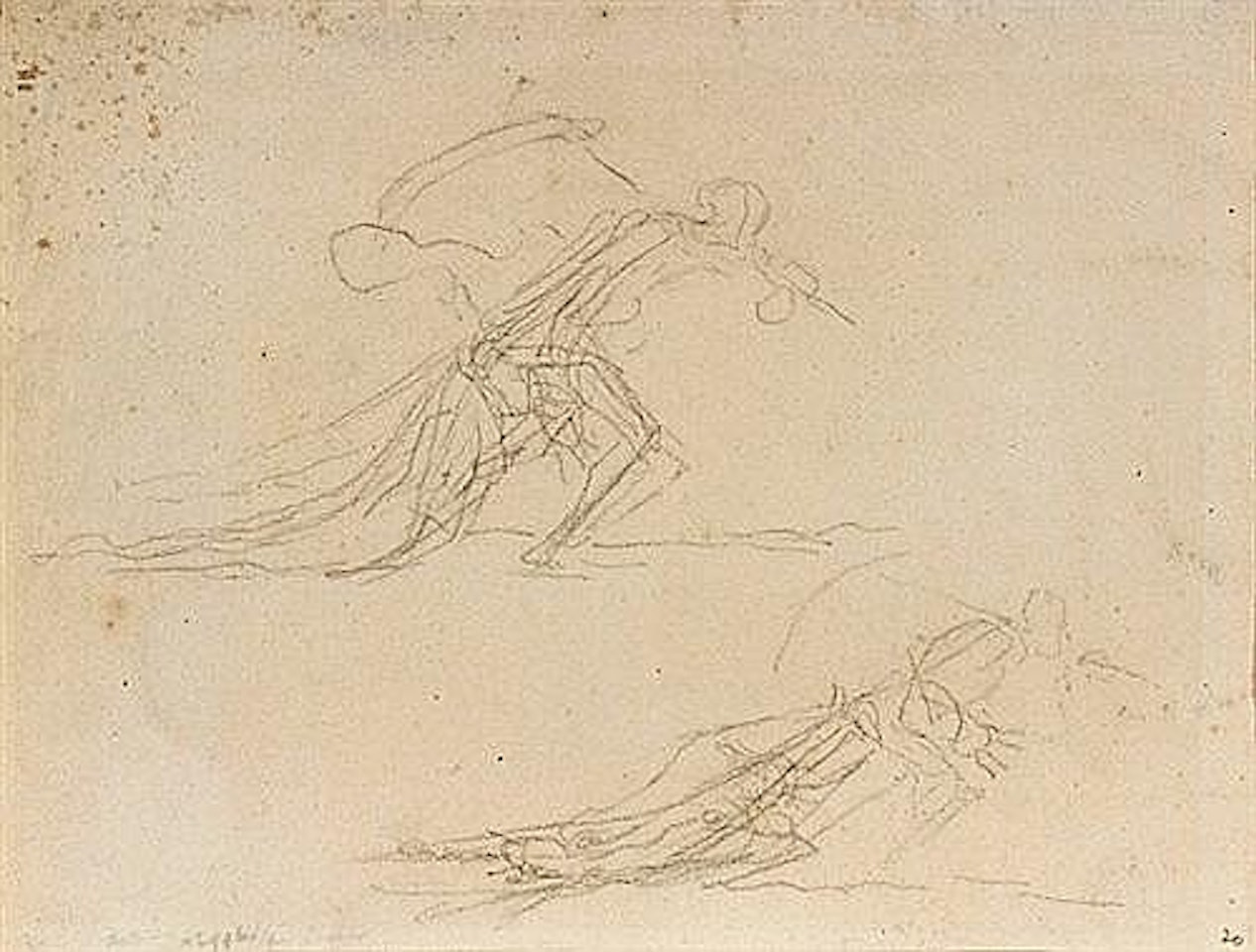 La mort portant sa faux et tirant un cadavre by Honoré Daumier