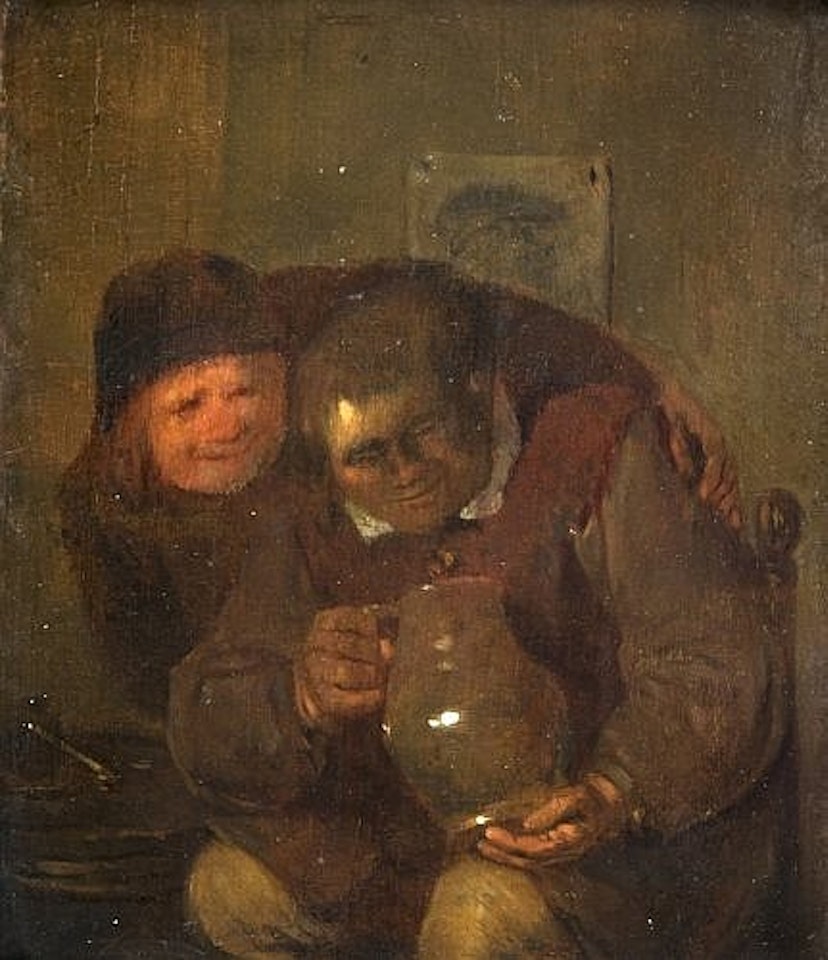 Deux buveurs by Egbert van Heemskerk III