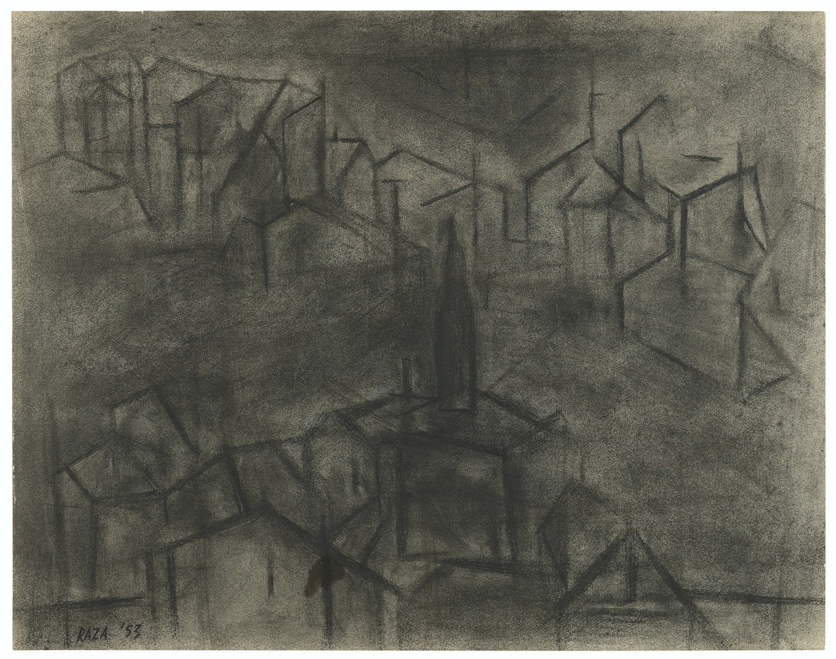 Untitled (Houses) by Sayed Haider Raza