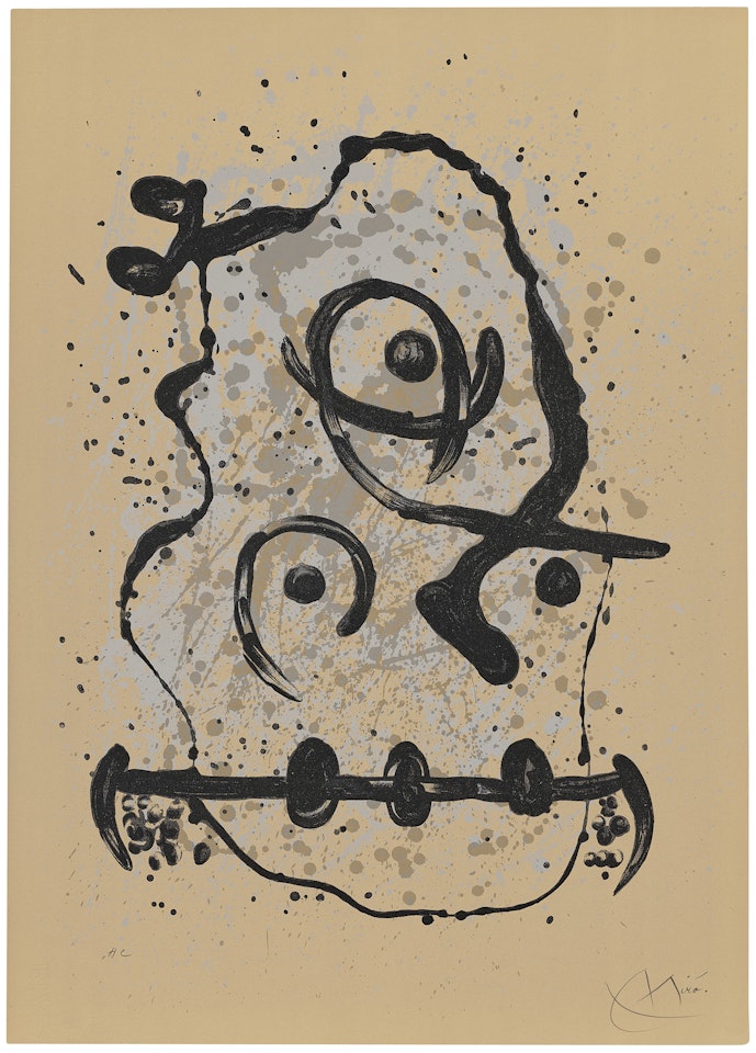Le polyglotte - sable by Joan Miró