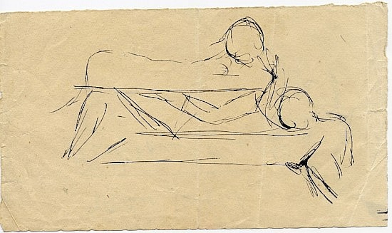 Étude de la table anthropomorphique pour 'femme à la tête de rose' by Salvador Dali