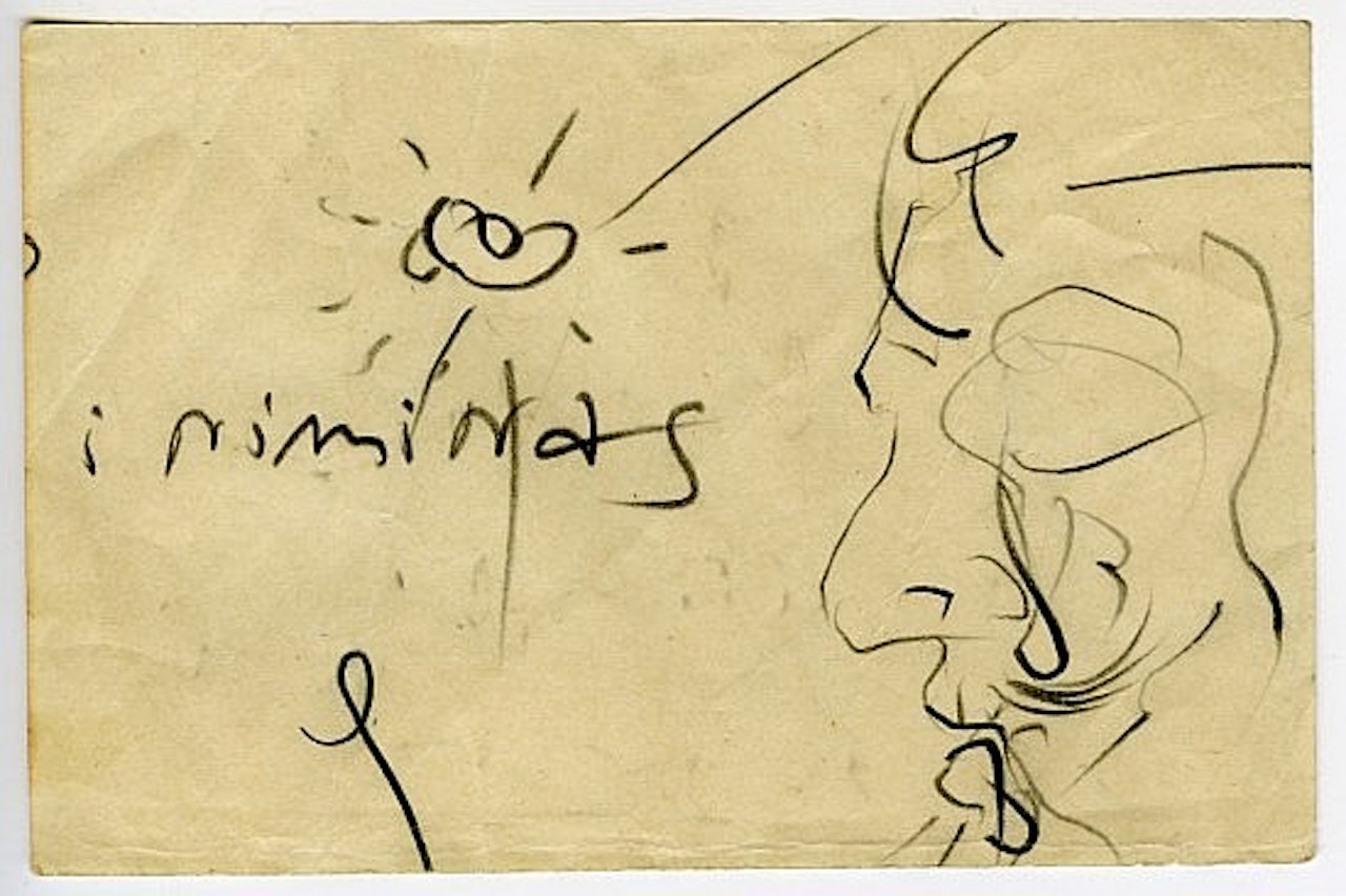 Inimitas, étude pour le tableau 'the surrealist mystery of N.Y'. Chaise aux bequilles, table projet d'ameublement by Salvador Dali