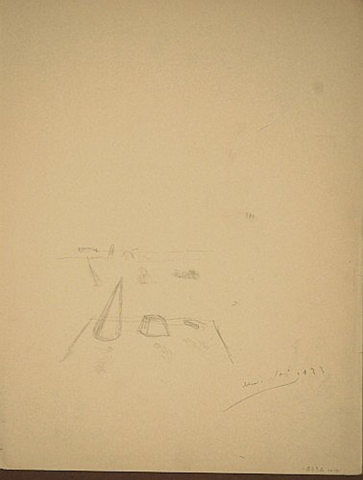 Étude de mobilier 'chaise', étude d'objets pour 'banlieue de la ville paranoïaque-critique' by Salvador Dali