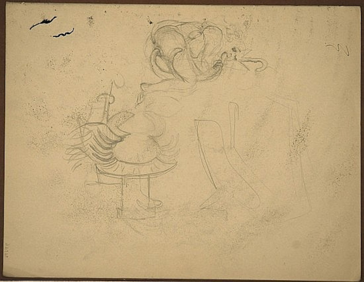 Étude d'images doubles ou inversées et scène érotique by Salvador Dali