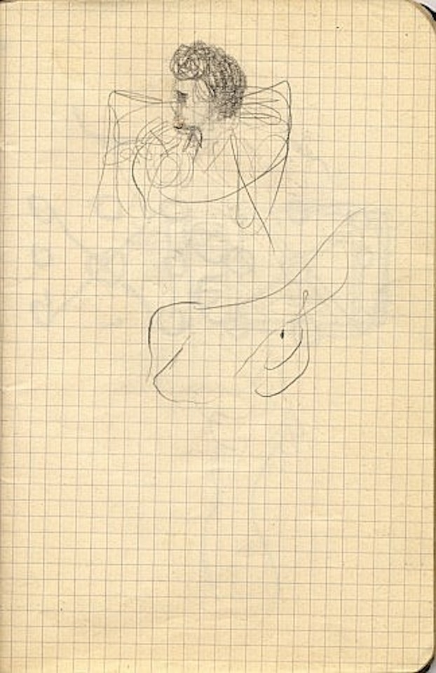 Tête de profil avec une colerette, dessin géométrique; nouvelles silhouettes du sex-appeal, femme en pleurs by Salvador Dali
