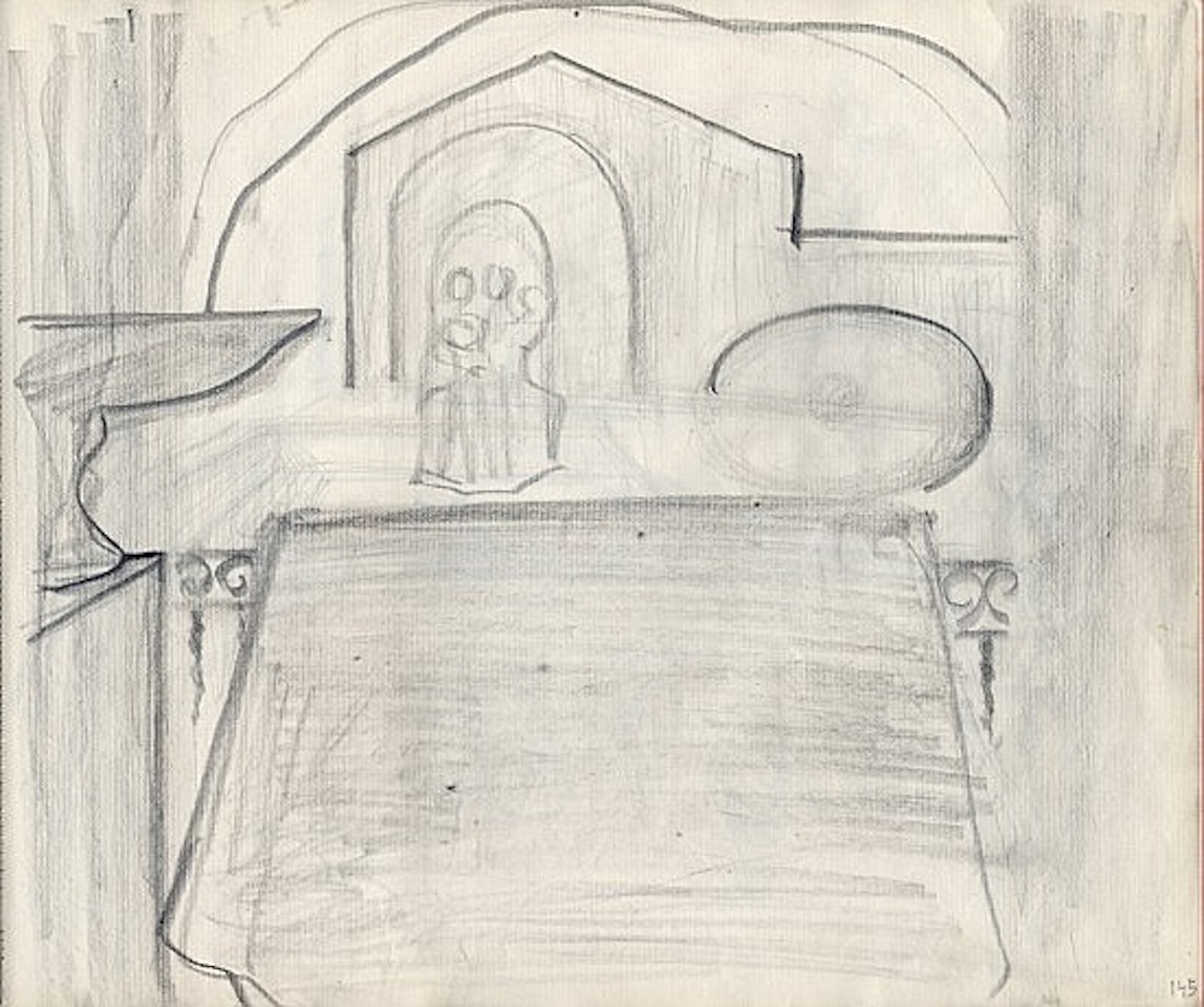 Étude de paysage avec mandoline et compotier by Salvador Dali