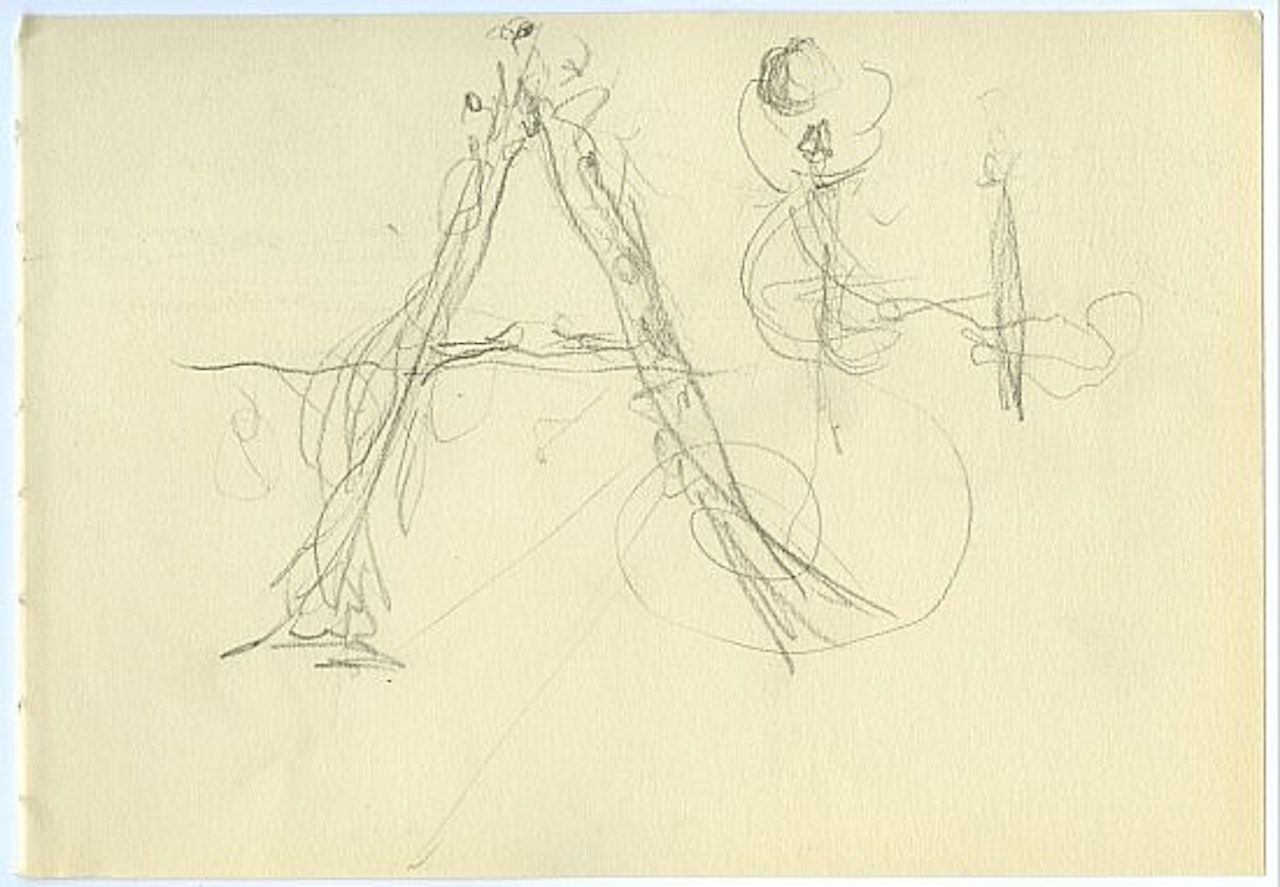 Étude calligraphique avec danseuse by Salvador Dali