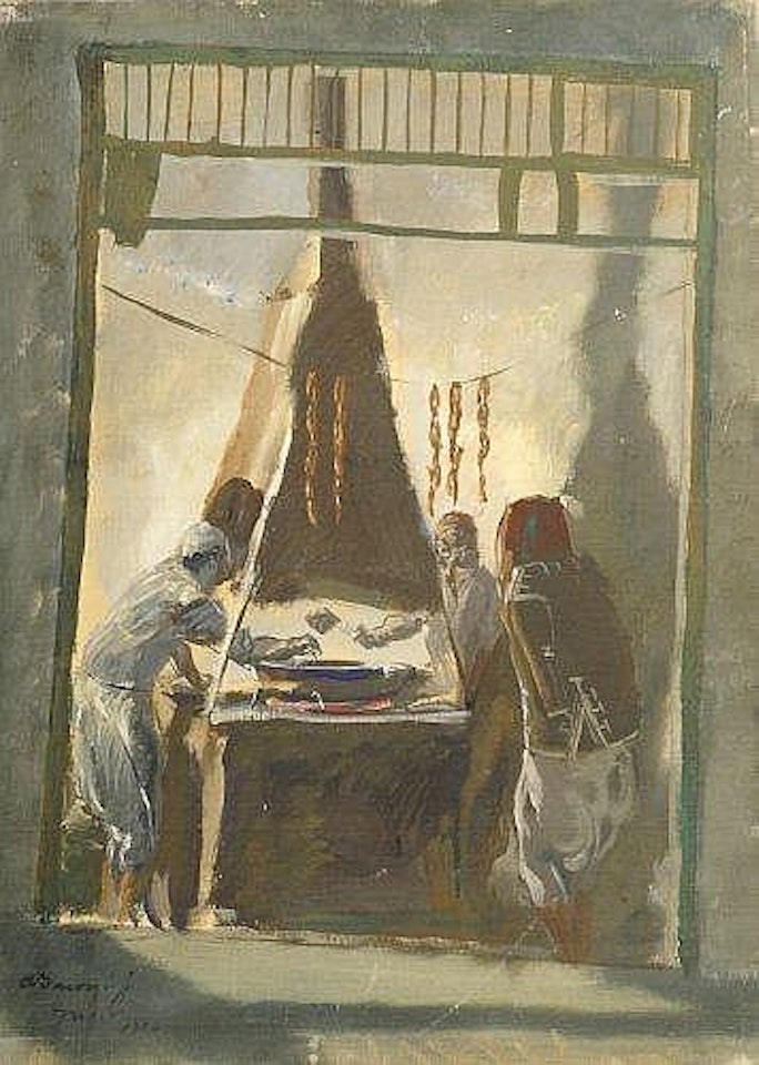 Tunis, les marchands de saucisses by Alexander Evgenievich Yakovlev