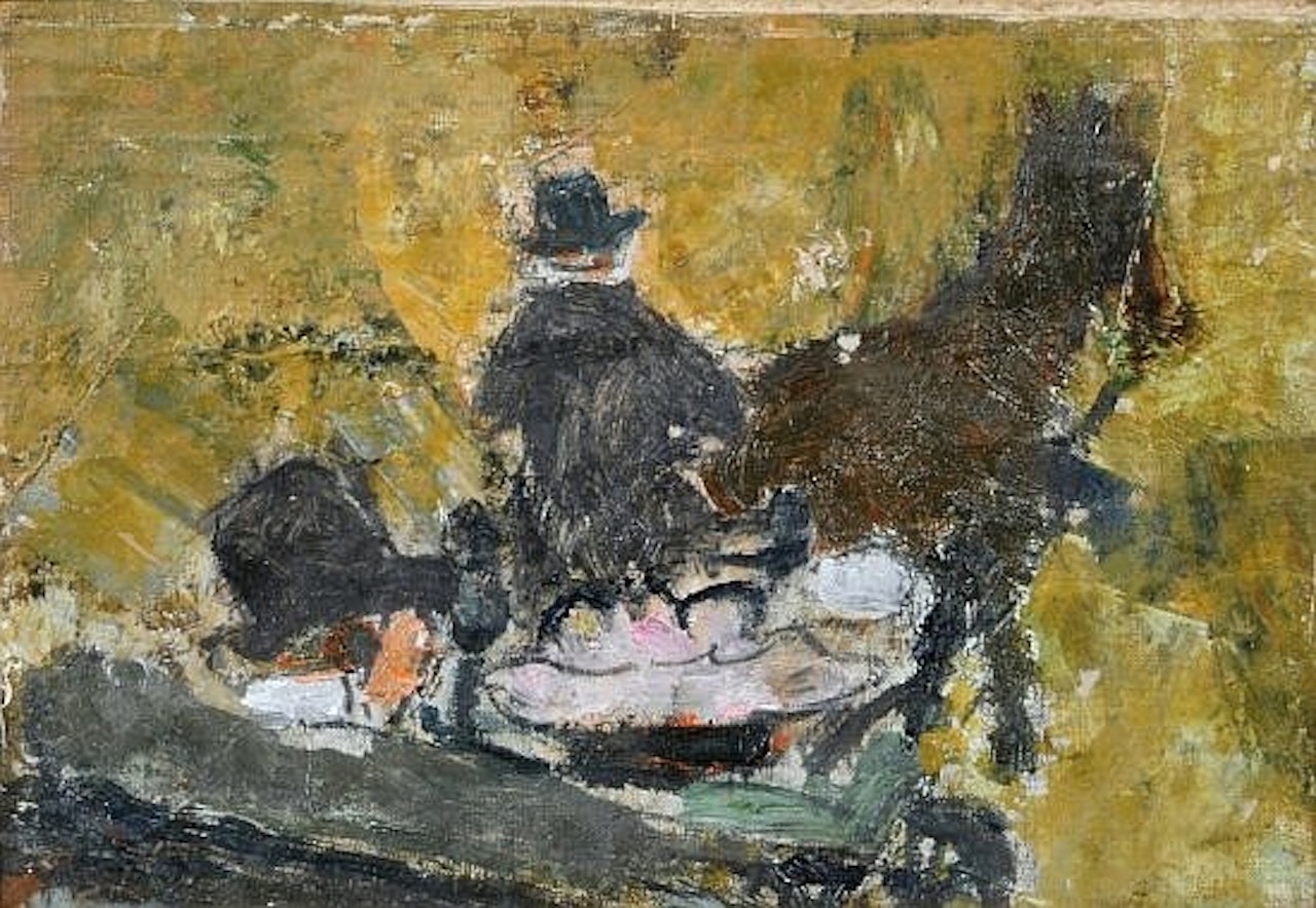 Fiacre et coucher vus de dos by Jean Pougny