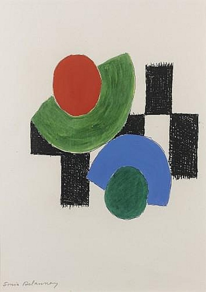 Etude pour 'Juste présent' de Tristan Tzara by Sonia Delaunay