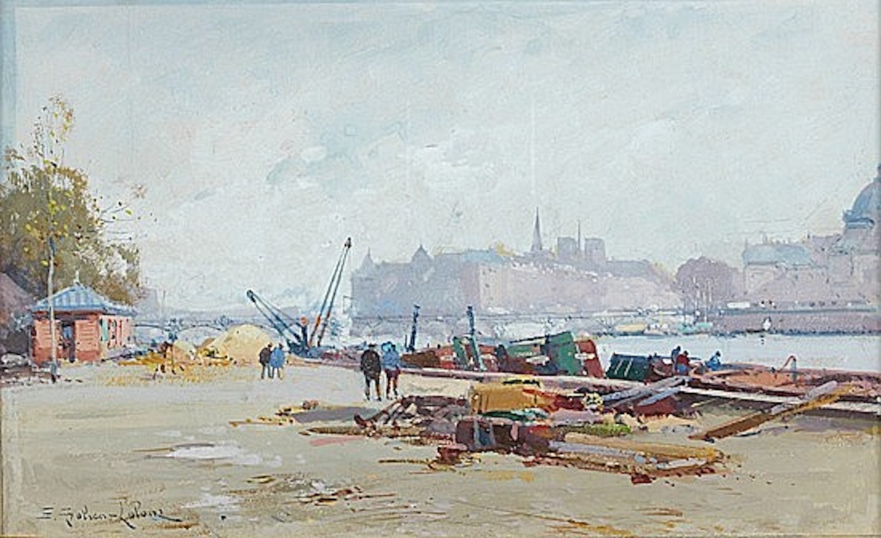 Sabliere, quai du Louvre by Eugene Galien-Laloue