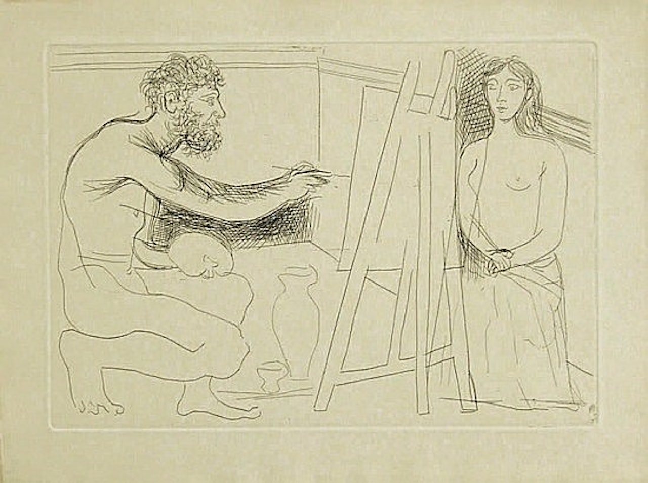 PEINTRE DEVANT SON CHEVALET, by Pablo Picasso