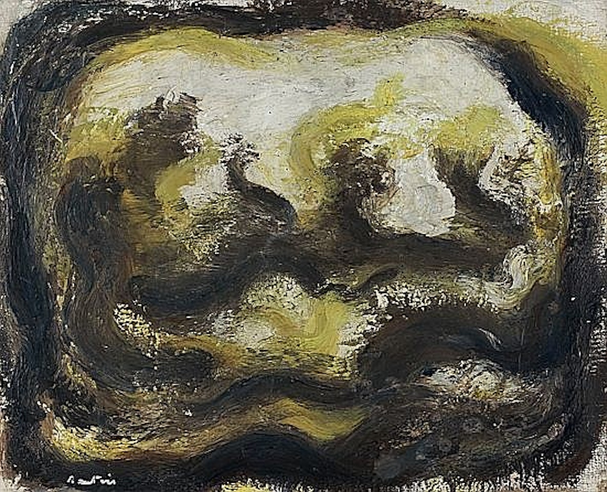 Peinture en jaune et gris by Jean Fautrier