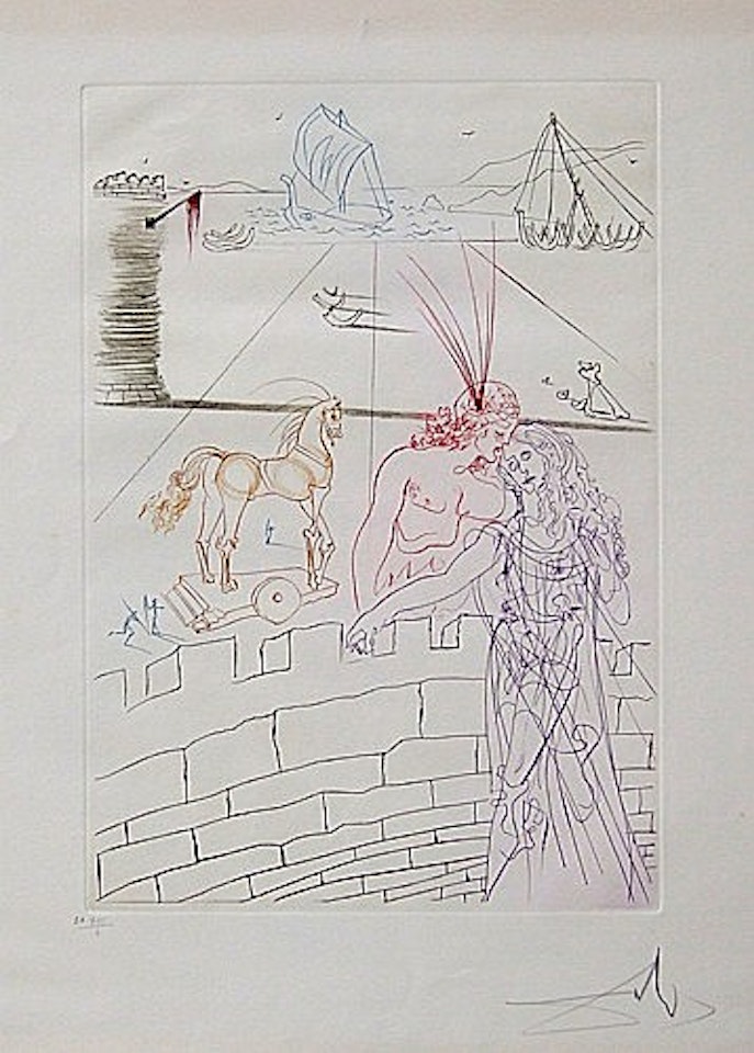LES AMOURS CELEBRES - 5 PLANCHES by Salvador Dali