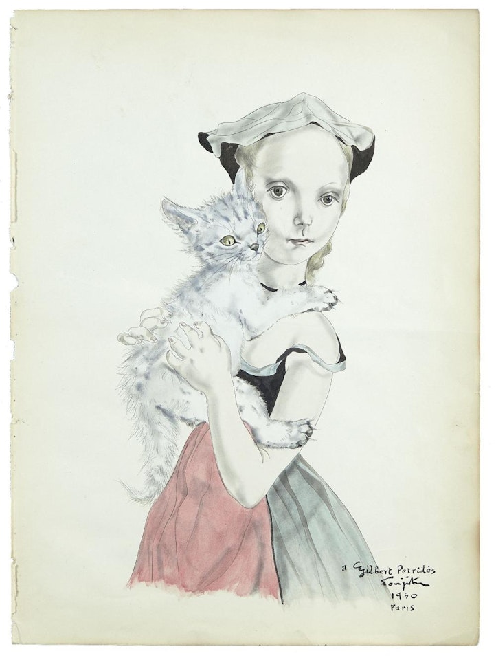 Petite fille au chat by Leonard Tsuguharu Foujita