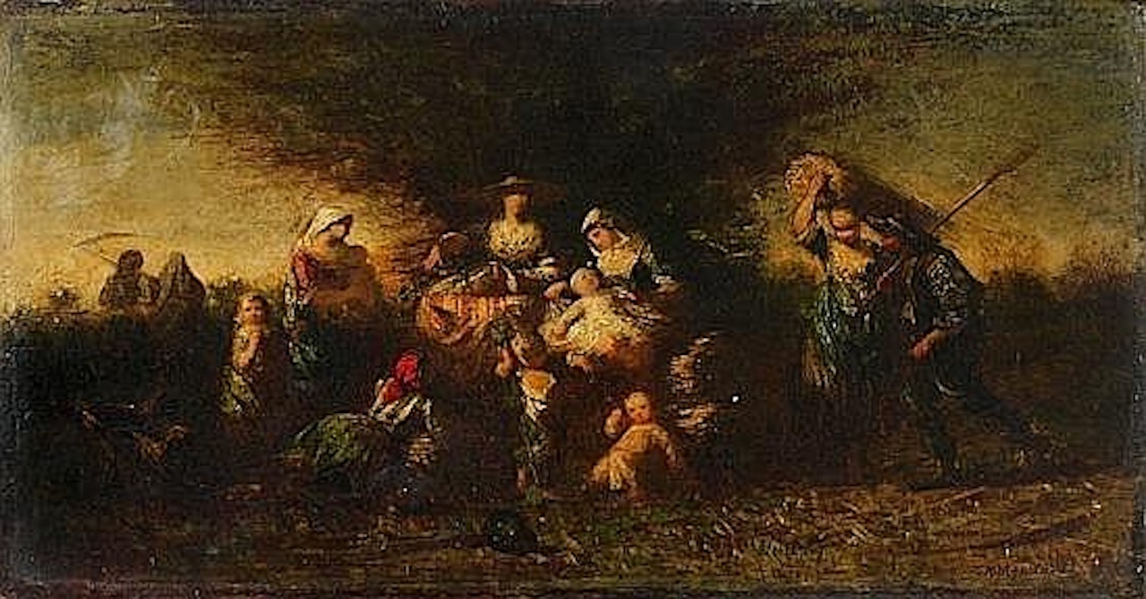 La fenaison by Adolphe Monticelli