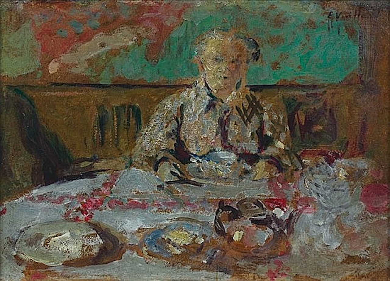 MADAME VUILLARD AT THE TABLE by Édouard Vuillard