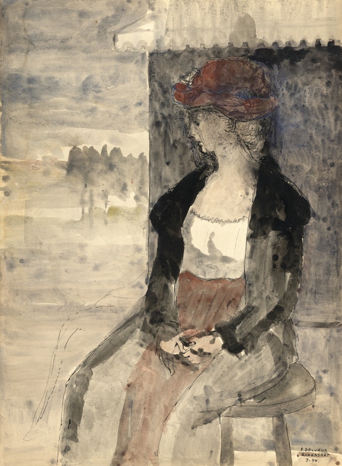 Femme au châle, assise by Paul Delvaux