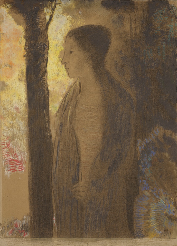 Figure devant un arbre by Odilon Redon