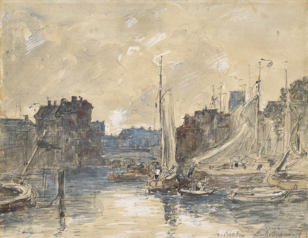 Port de Rotterdam by Eugène Boudin