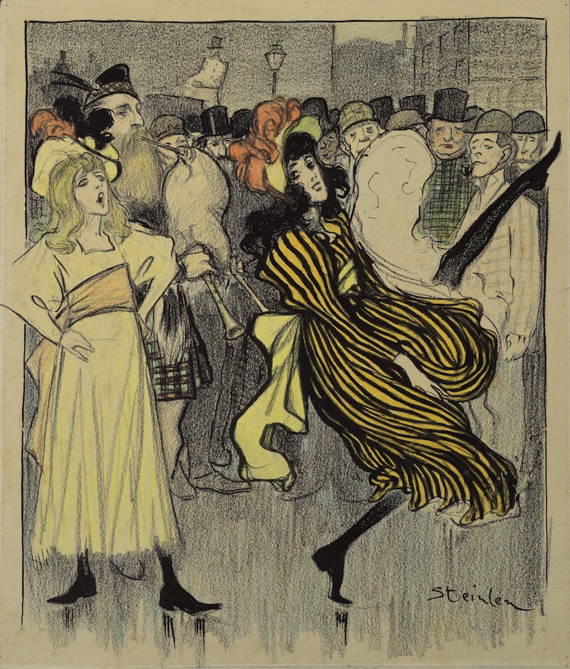 Danseuse écossaise dans une rue de Londres by Théophile Alexandre Steinlen
