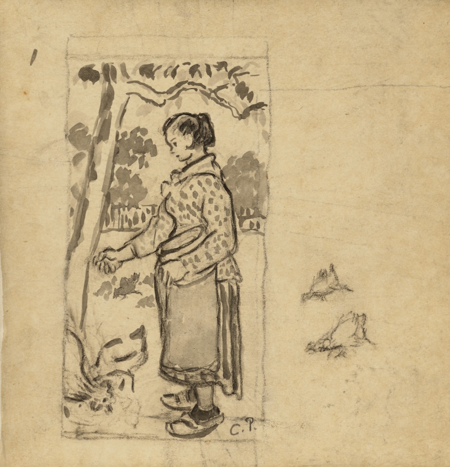 Femme aux poules by Camille Pissarro