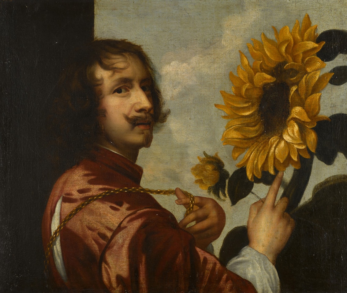 Self portrait with a sunflower by Anthony van Dyck