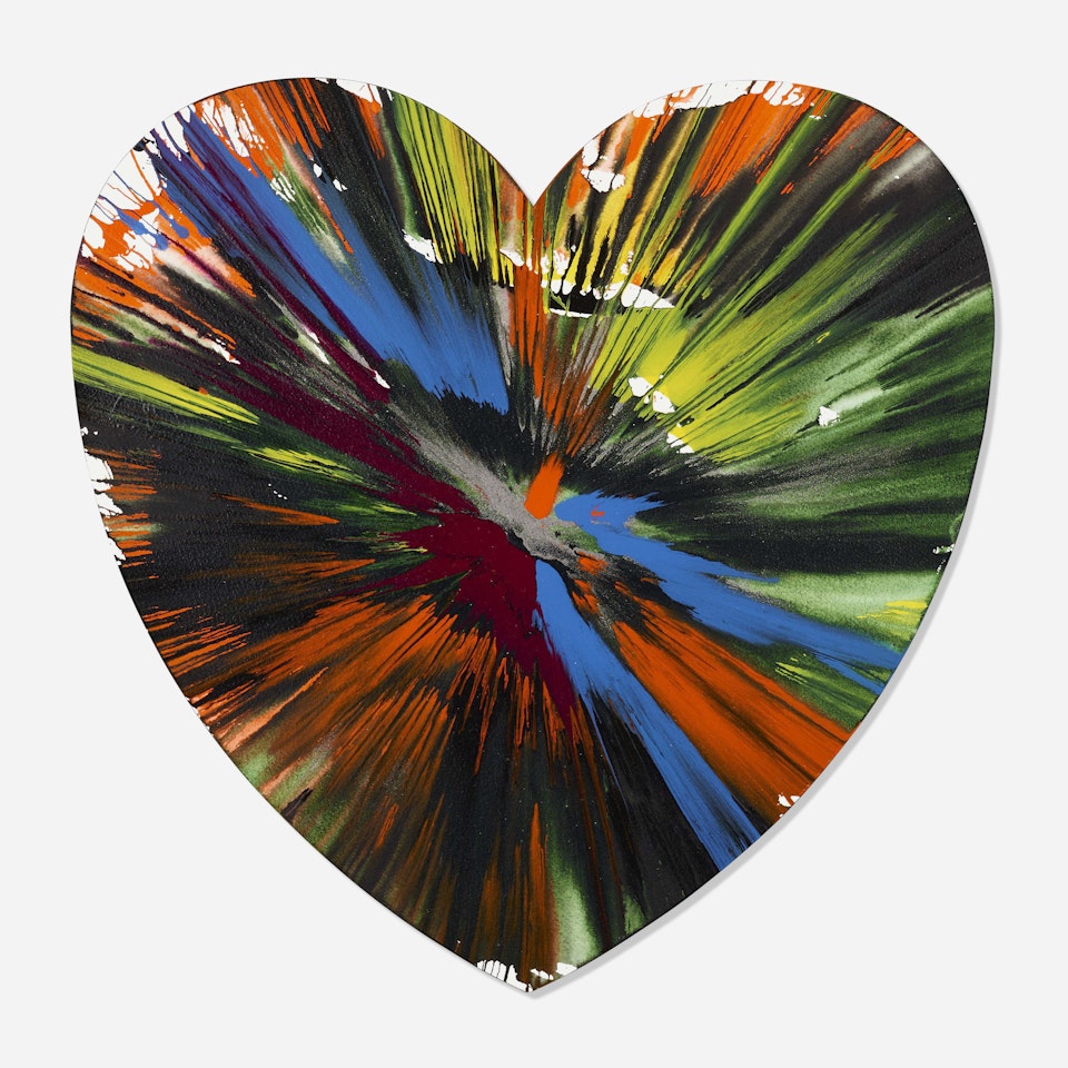 Heart Spin Painting by Damien Hirst