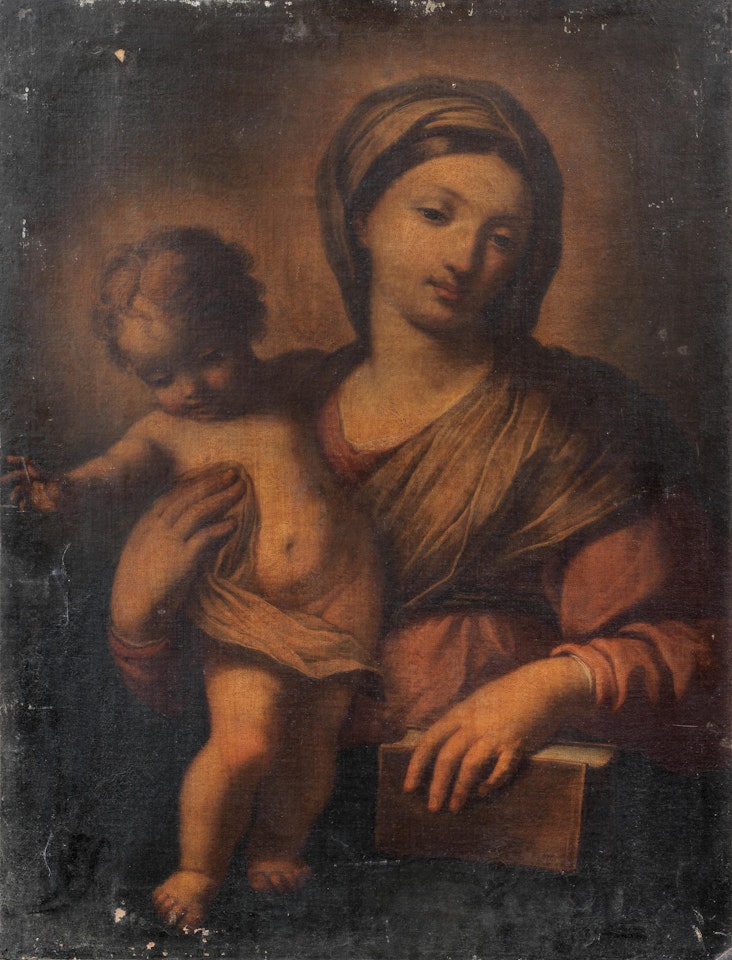 The Madonna and Child unframed by Roman School