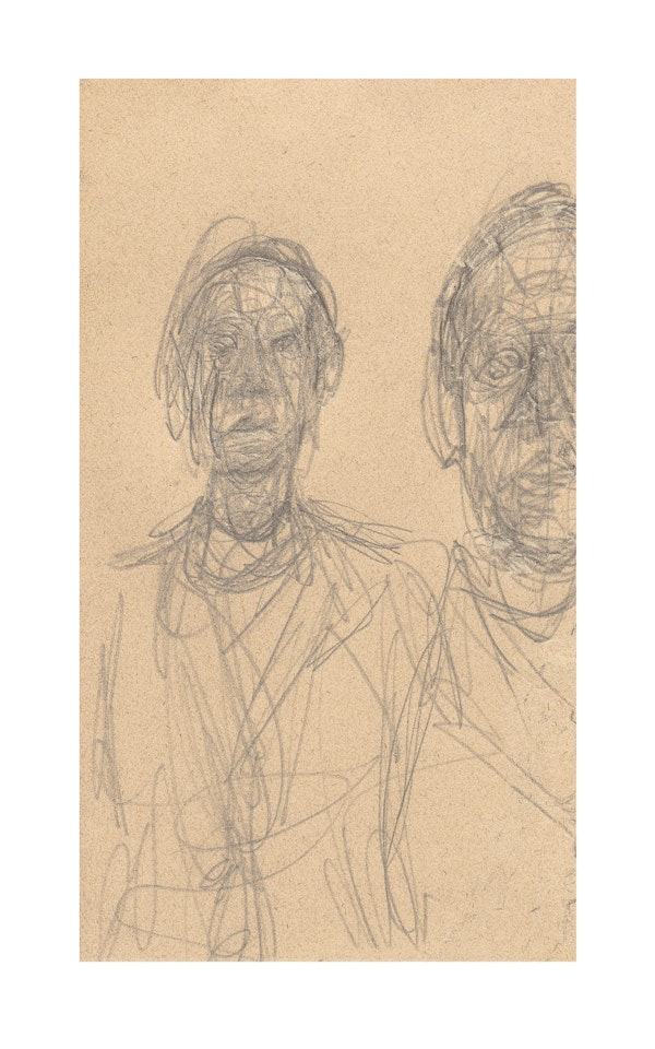 Deux bustes d'hommes sur une page de la revue 'L'Oeil' by Alberto Giacometti