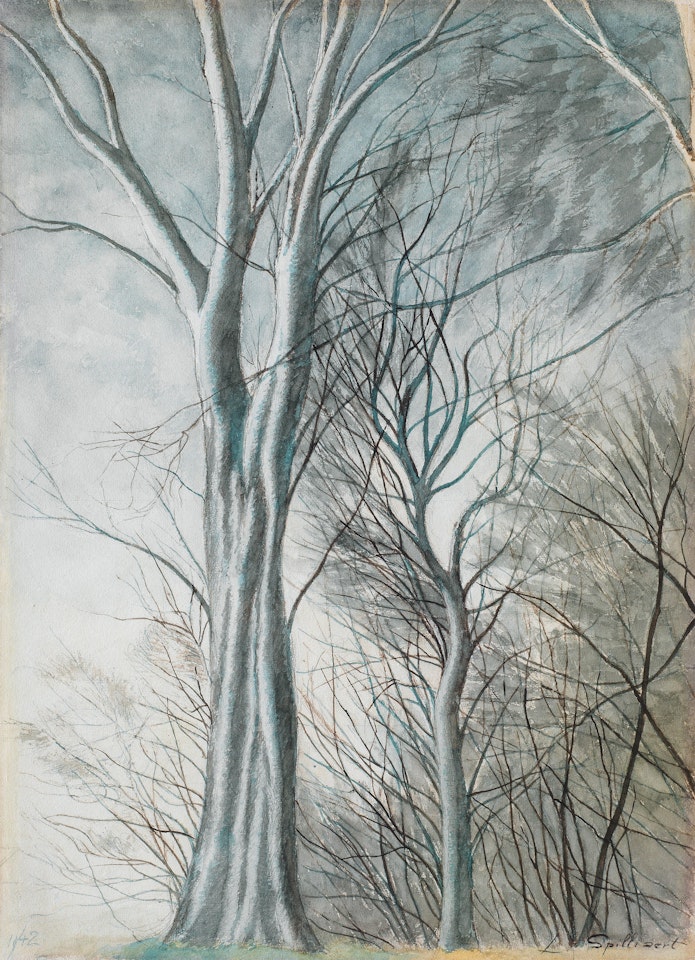 Troncs d'arbres en hiver by Léon Spilliaert