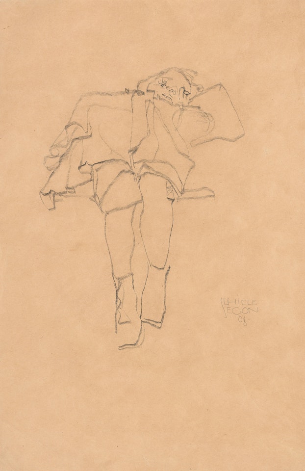 Liegendes kind by Egon Schiele