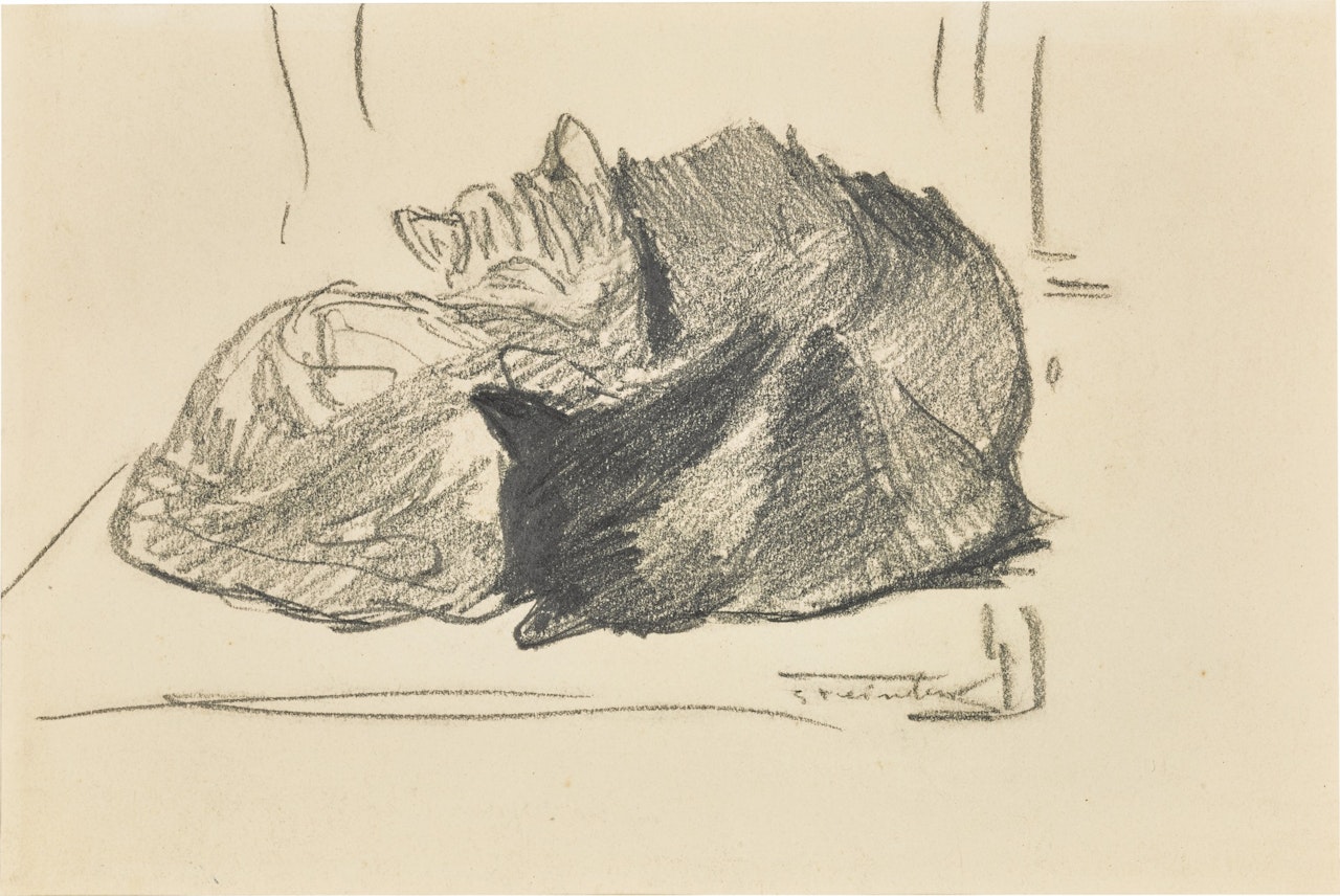 Deux chats dormant (recto - verso) by Théophile Alexandre Steinlen