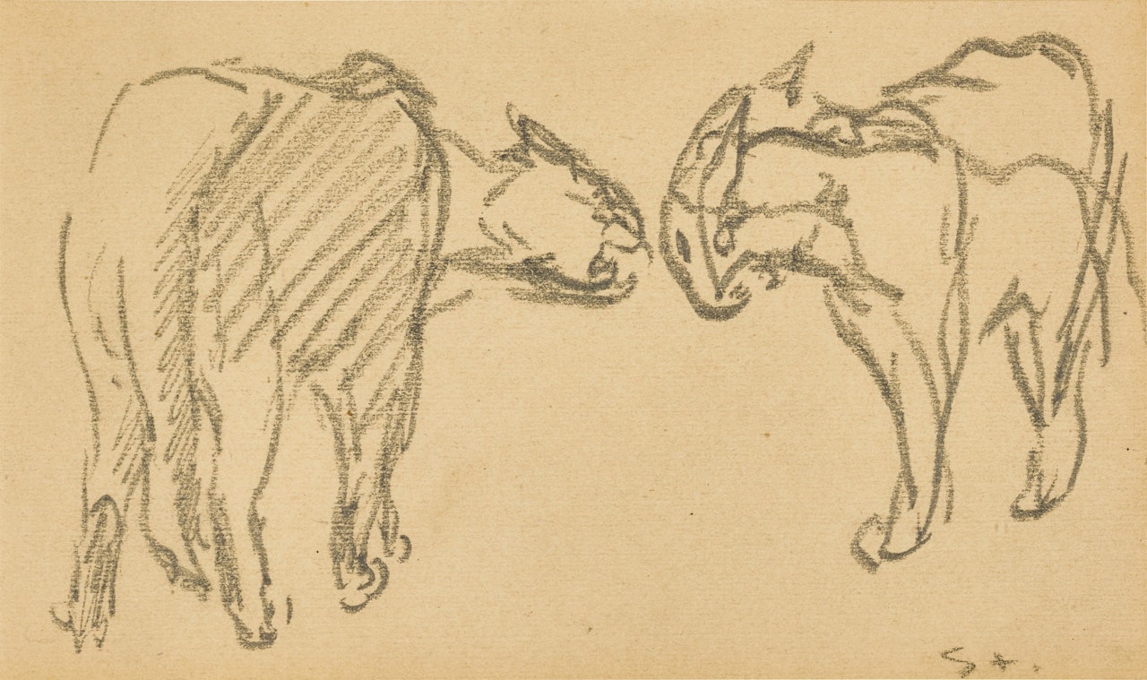 Deux chats jouant by Théophile Alexandre Steinlen