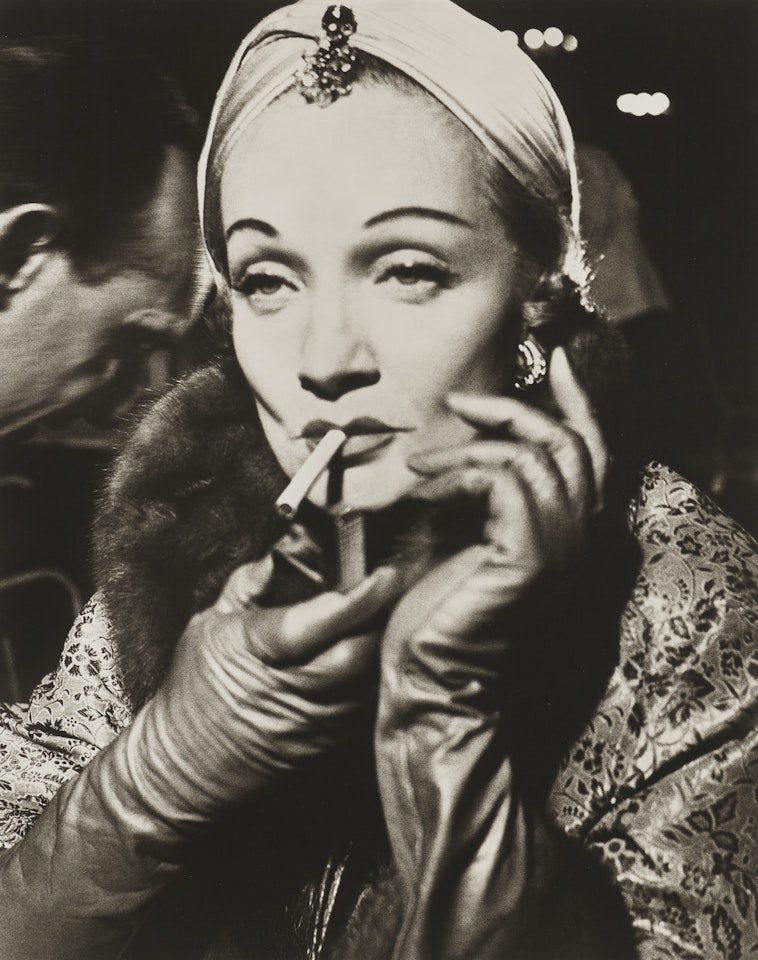 Marlene Dietrich, turban by Dior, the Ritz, Paris, August 1955 by Richard Avedon