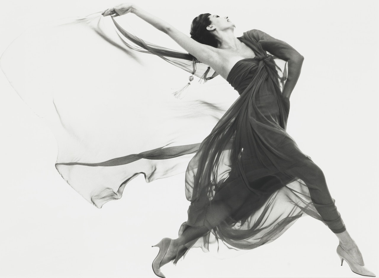 Cyd Charisse, Evening Dress by Macrini, New York Studio, June, 1961 by Richard Avedon