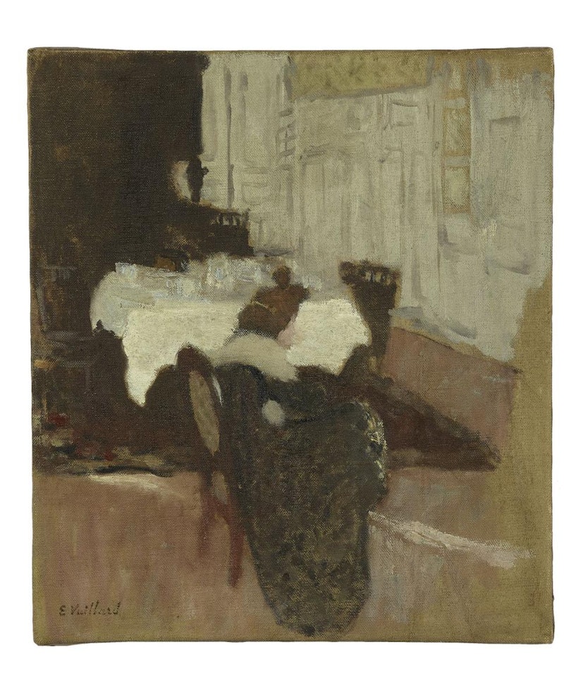 Femme devant une table servie by Édouard Vuillard