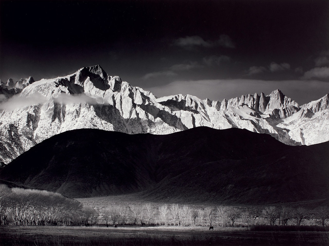 Winter Sunrise, Sierra Nevada, from Lone Pine, California by Ansel Adams