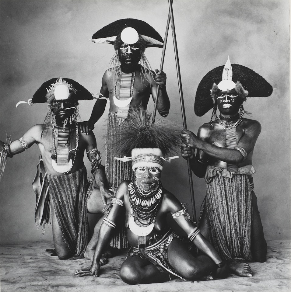 Woman with Three Tribesmen, Andagalimp by Irving Penn