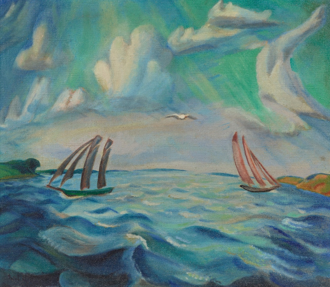 Segelschiffe (Auf der Flensburger Förde) (Sailing Ships (On the Flensburg Fjord)) by Erich Heckel