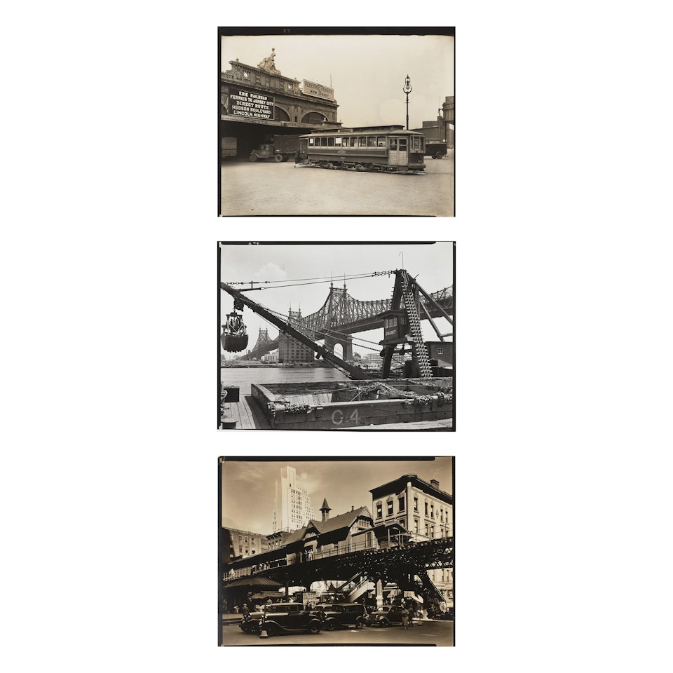 Woolworth Building; Hanover Square; and Queensboro Bridge from 63rd Street, Manhattan 3 by Berenice Abbott