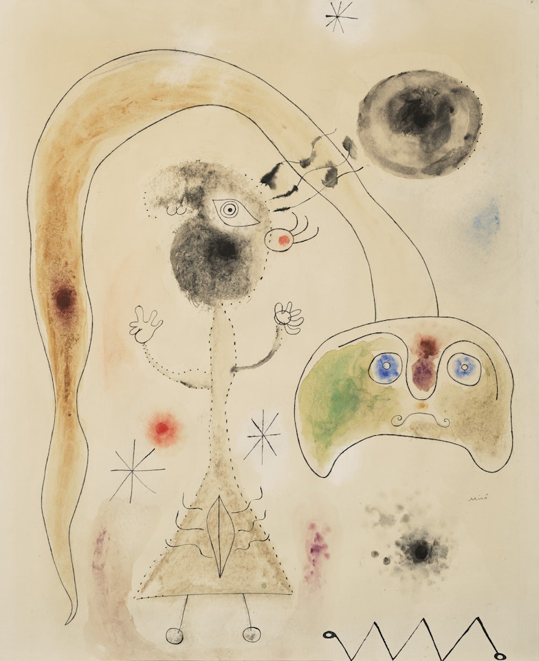 Femme, serpent, étoiles by Joan Miró