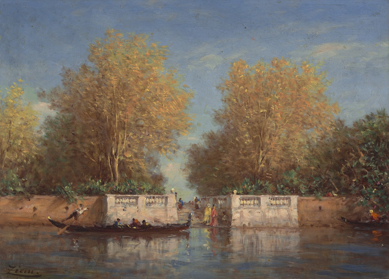 Les jardins français by Félix Ziem