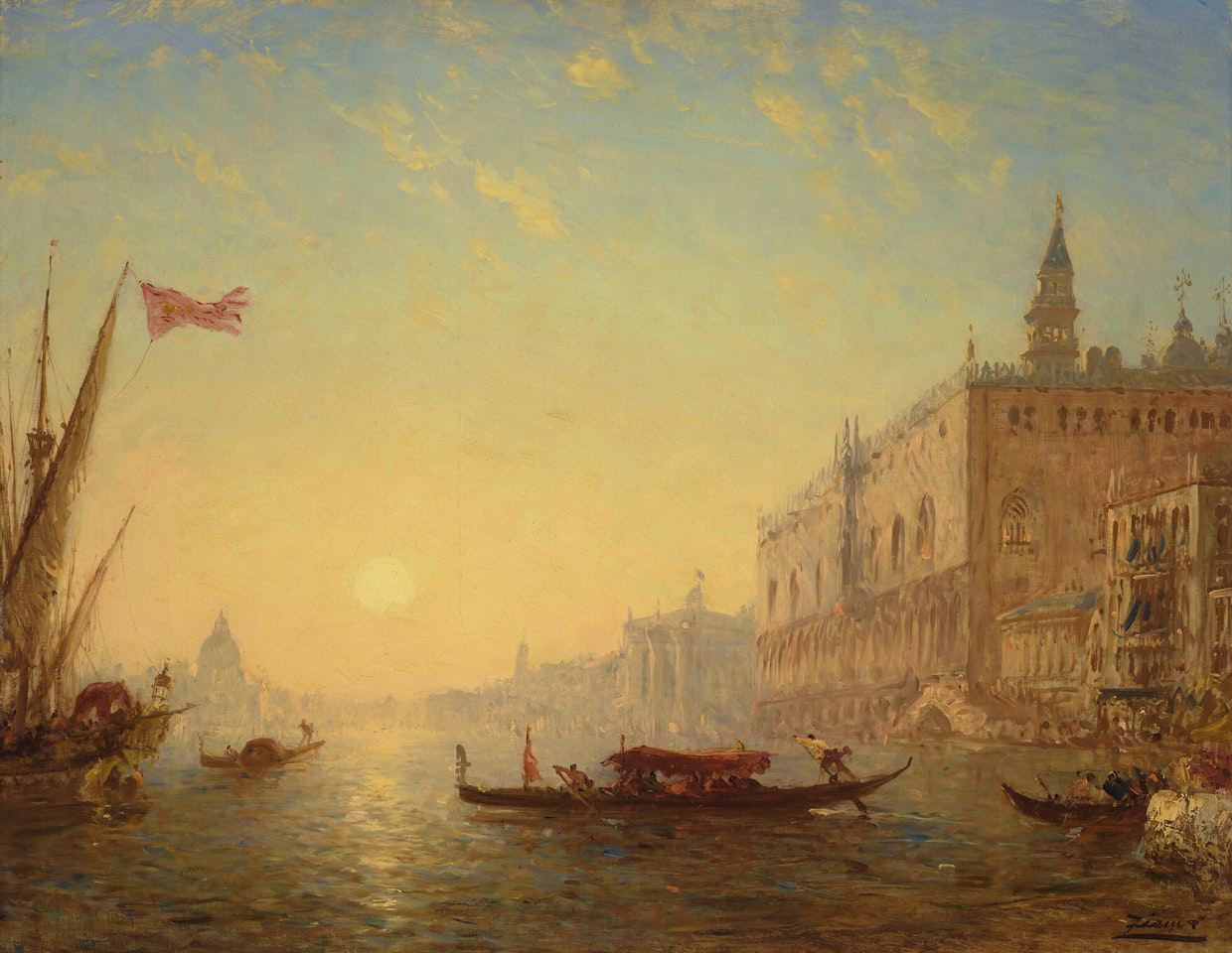 Le bassin, vu du quai des Esclavons by Félix Ziem