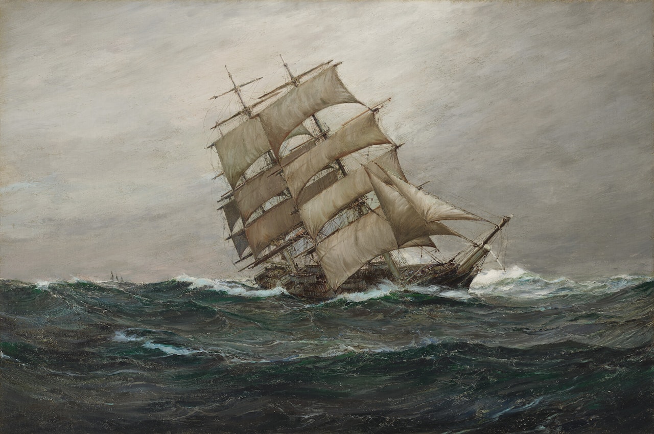 'The Cutty Sark' - In Squally Weather by Montague Dawson
