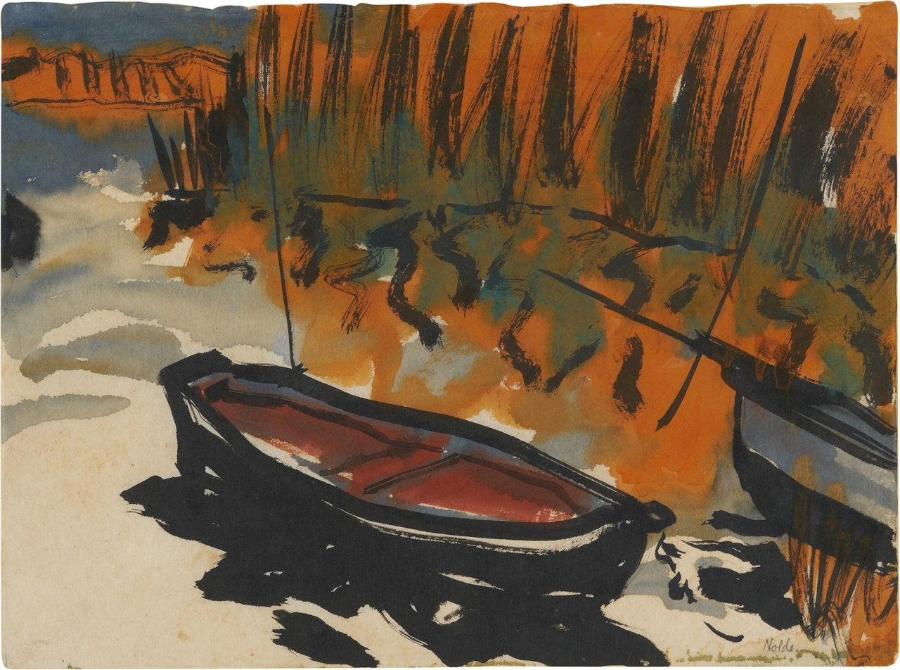 Boot im Schilf (Boat in the Reed) by Emil Nolde
