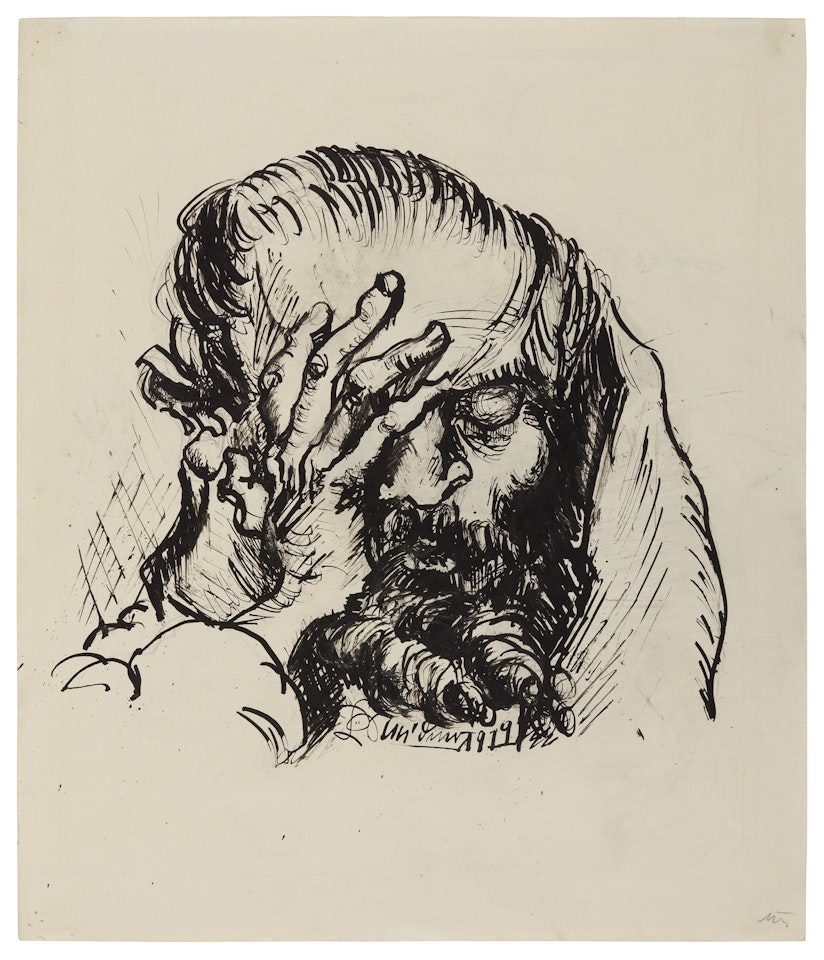 Porträt eines bärtigen Mannes (Portrait of a Bearded Man) by Ludwig Meidner